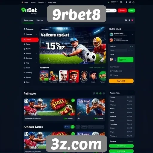 Interface e usabilidade do site 9rbet8